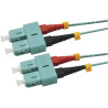 Lichtwellenkabel, SC-Duplex Stecker - SC-Duplex Stecker UPC OM3, 50/125 µm, 2,0 m, Aqua ( Türkis )