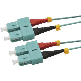 Lichtwellenkabel, SC-Duplex Stecker - SC-Duplex Stecker UPC OM3, 50/125 µm, 5,0 m, Aqua ( Türkis )