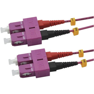 Lichtwellenkabel, SC-Duplex Stecker - SC-Duplex Stecker UPC OM4, 50/125 µm, 3,0 m, Erika Violett