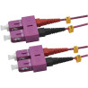 Lichtwellenkabel, SC-Duplex Stecker - SC-Duplex Stecker UPC OM4, 50/125 µm, 3,0 m, Erika Violett
