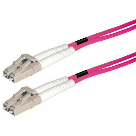 Lichtwellenkabel, LC-Duplex Stecker - LC-Duplex Stecker UPC OM4, 50/125 µm, 20,0 m, Erika Violett