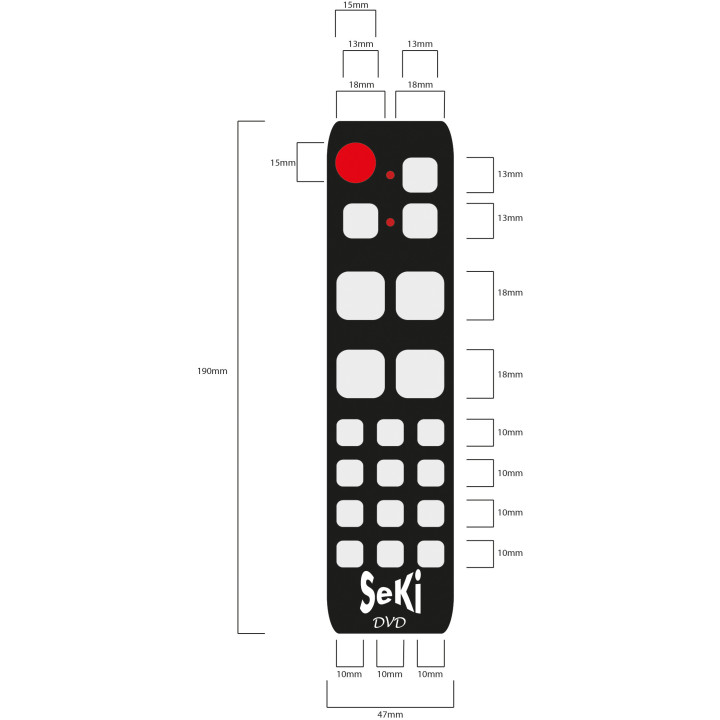 SeKi Easy Plus, lernfähige Universalfernbedienung, silber/schwarz