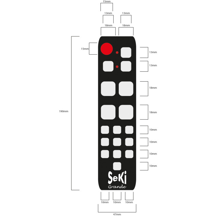 SeKi Grande, lernfähige Universalfernbedienung, silber