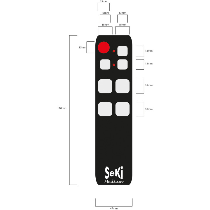 SeKi Medium, lernfähige Universalfernbedienung, silber/schwarz