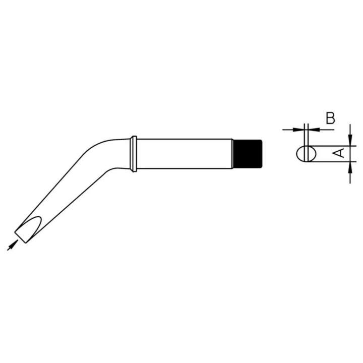 Weller CT2-EX7 Lötspitze, Meißelform gebogen 370°C, 7 mm