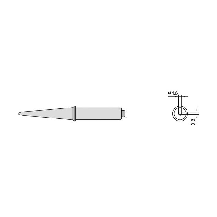 Weller CT5-B8 Lötspitze, Meißelform 425°C, 1,6 x 0,8 mm