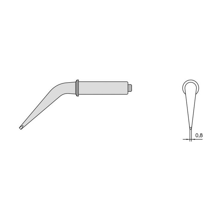 Weller CT5-AX7 Lötspitze, Meißelform gebogen 370°C, 1,6 mm