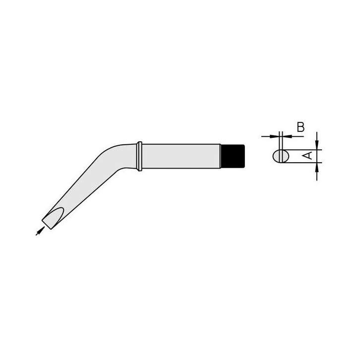Weller CT6-DX8 Lötspitze, Meißelform gebogen 425°C, 5 mm