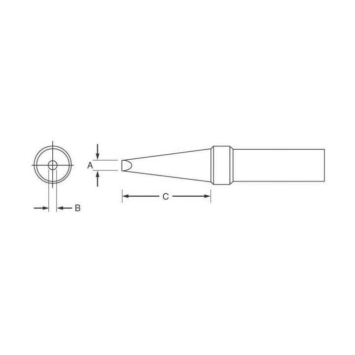 Weller ET-A Lötspitze, meißelförmig/gerade, 0,7 x 1,6 mm