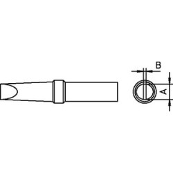 Weller ET-HL Lötspitze, meißelförmig/gerade, 0,8 x 0,4 mm, Ersatz für ET-H