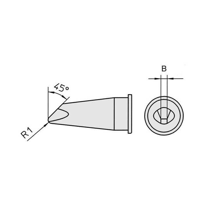 Weller LHT D 45° Lötspitze, abgeschrägt 45°, für Solarzellen-Produktion 1,8 mm
