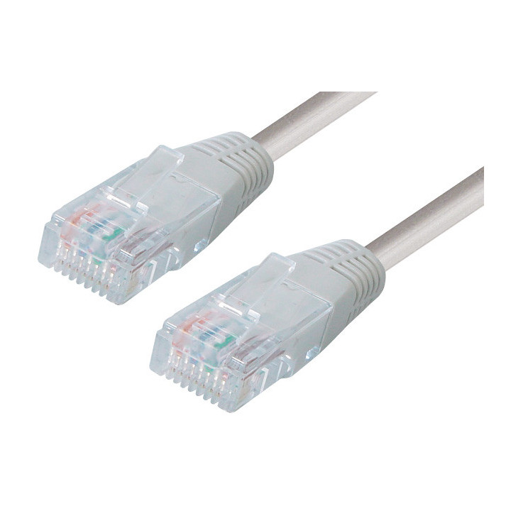 Netzwerkkabel, RJ-45 Stecker - RJ45-Stecker, Patchkabel Cat. 6, U/UTP, grau, 1,0 m