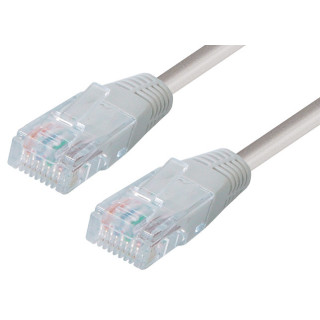 Netzwerkkabel, RJ-45 Stecker - RJ45-Stecker, Patchkabel Cat. 6, U/UTP, grau, 0,30 m