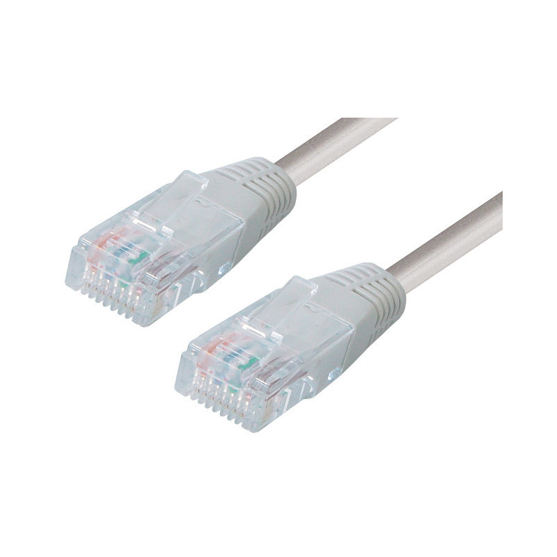 Netzwerkkabel, RJ-45 Stecker - RJ45-Stecker, Patchkabel Cat. 6, U/UTP, grau, 0,30 m