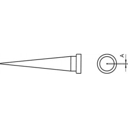 Weller LT-1LNW Lötspitze, konisch lang, verchromt, unbenetzbar, D: 0,1 mm