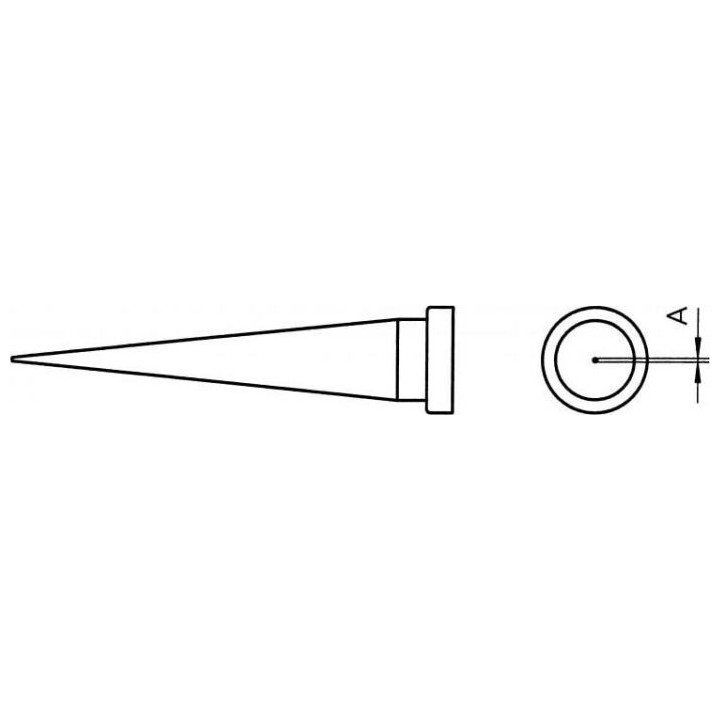Weller LT-1LNW Lötspitze, konisch lang, verchromt, unbenetzbar, D: 0,1 mm