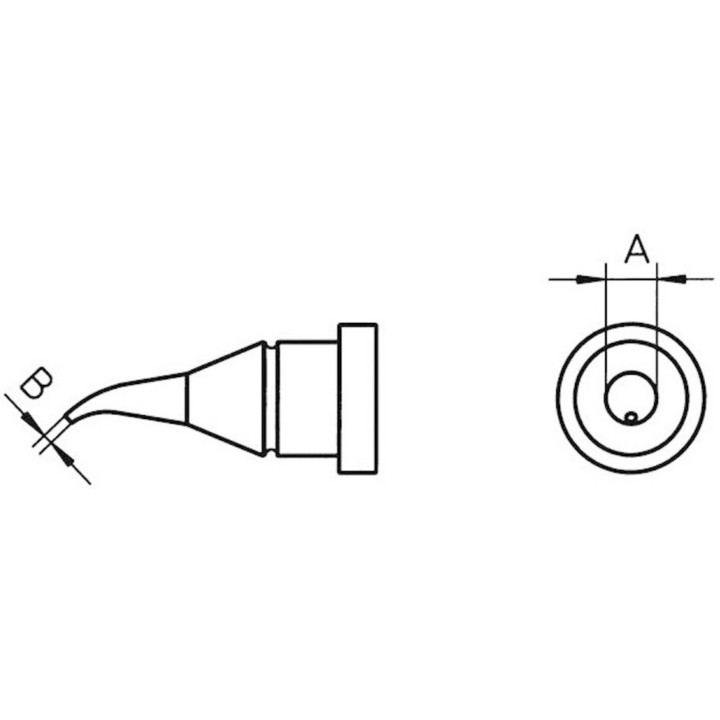 Weller LT-1X Lötspitze, rundform gebogen 30°, D: 0,4 mm