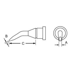 Weller LT-4X Lötspitzenlänge 1,2 mm, gebogen 30°