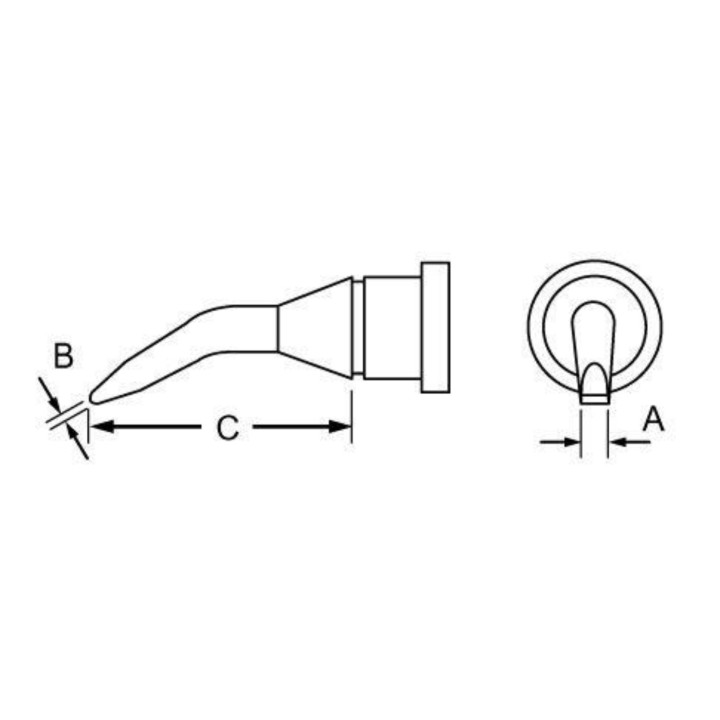 Weller LT-4X Lötspitzenlänge 1,2 mm, gebogen 30°