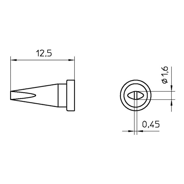 Weller LT-ASL Lötspitze, flacher Meißel, 1,6 x 0,45 mm