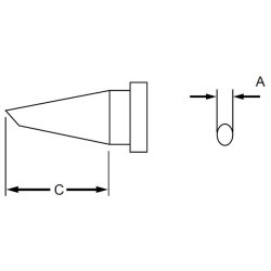 Weller LT-BB45 Lötspitze, Rundform abgeschrägt 45°, D: 2,4 mm