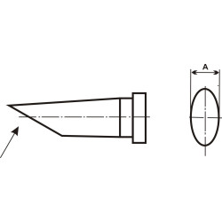 Weller LT-BB60 Lötspitze, Rundform abgeschrägt 60°, D: 2,4 mm
