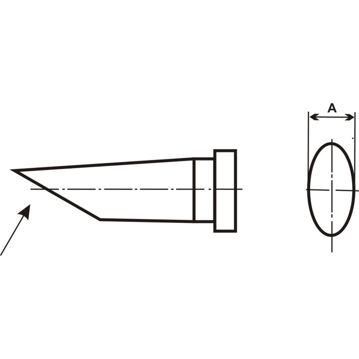 Weller LT-BB60 Lötspitze, Rundform abgeschrägt 60°, D: 2,4 mm