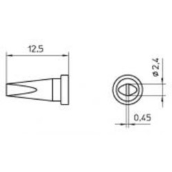 Weller LT-BSL Lötspitze, flacher Meißel, D 2,4 mm