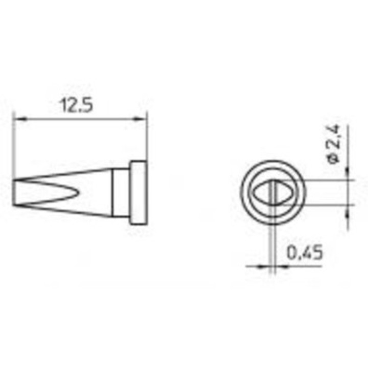 Weller LT-BSL Lötspitze, flacher Meißel, D 2,4 mm