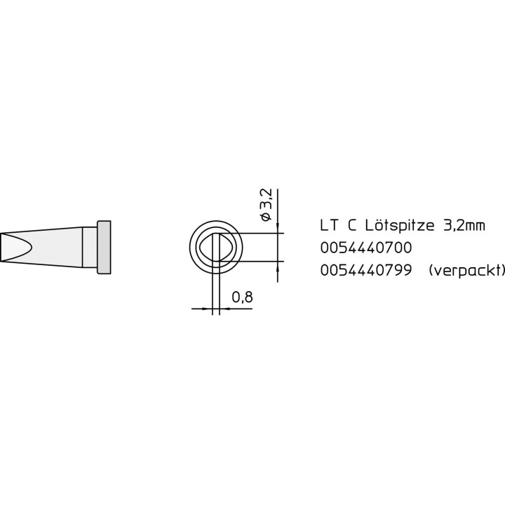 Weller LT-C Lötspitze 3,2 mm, Meisselform