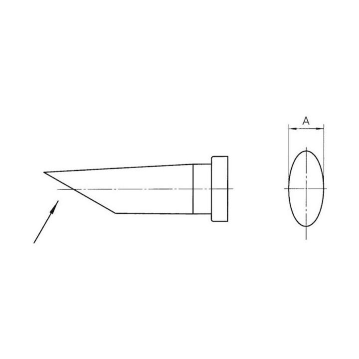 Weller LT-CC Lötspitze, Rundform abgeschrägt 60°, lang, D: 3,2 mm
