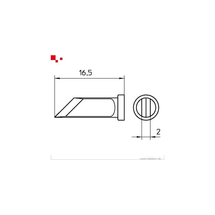 Weller LT-KNSL Lötspitze, messerförmig, 45°, Breite 2 mm