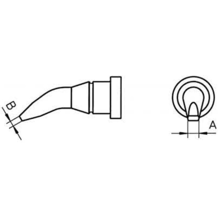 Weller LT-MX Lötspitze, meißelförmig gebogen 30°, 3,2 x 1,2 mm