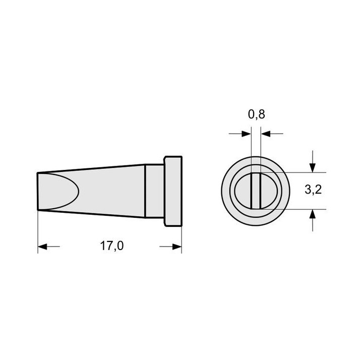 Weller LTR-C Lötspitze, meißelform 3,2 x 0,8 mm