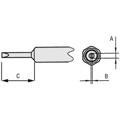 Weller NT-6 Lötspitze, Meißelform, Breite 1,6 mm, Dicke 0,4 mm, Länge 7,4 mm