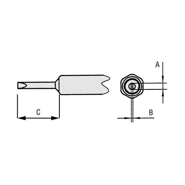 Weller NT-6 Lötspitze, Meißelform, Breite 1,6 mm, Dicke 0,4 mm, Länge 7,4 mm