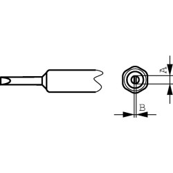 Weller NT-A Lötspitze, Meißelform, Breite 1,6 mm, Dicke 0,4 mm, Länge 9,5 mm