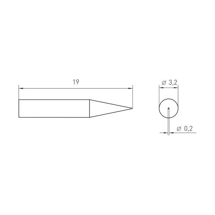 Weller Micro Lötspitze RTM 002 C MS, konisch, 0,2 mm, MIL SPEC