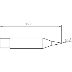 Weller Micro Lötspitze RTM 002 C L MS, konisch, Lang Ø 0,2 mm, MIL-SPEC