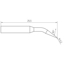 Weller Micro Lötspitze RTM 004 C X MS, konisch gebogen Ø 0,4 mm, MIL SPEC