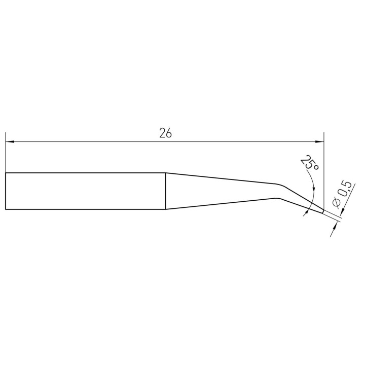Weller Micro Lötspitze RTM 005 C X MS, konisch gebogen Ø 0,5 mm, MIL SPEC