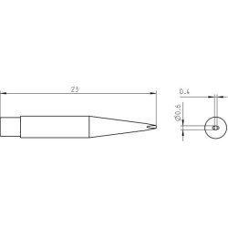 Weller Micro Lötspitze RTM 006 S MS, meißelförmig Ø 0,6 x 0,4 mm, MIL-SPEC