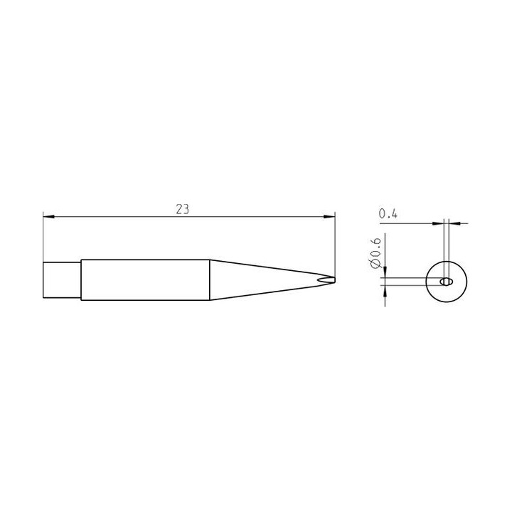 Weller Micro Lötspitze RTM 006 S MS, meißelförmig Ø 0,6 x 0,4 mm, MIL-SPEC