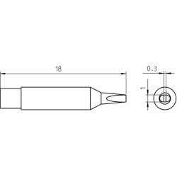 Weller Micro Lötspitze RTM 010 S MS, meißelförmig Ø 1,0 x 0,3 mm, MIL-SPEC