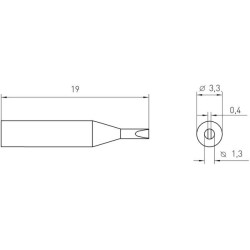 Weller Micro Lötspitze RTM 013 S MS, meißelförmig, 1,3 x 0,4 mm, MIL SPEC