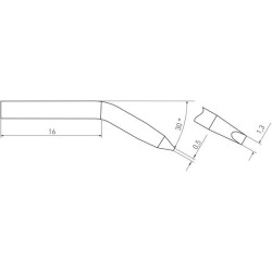 Weller Micro Lötspitze RTM 013 S X MS, meißelförmig gebogen 30°, 1,3 x 0,5 mm