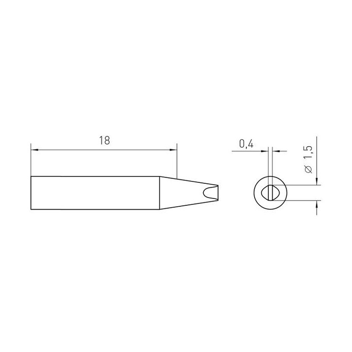 Weller Micro Lötspitze RTM 015 S MS, meißelförmig, 1,5 x 0,4 mm, MIL SPEC