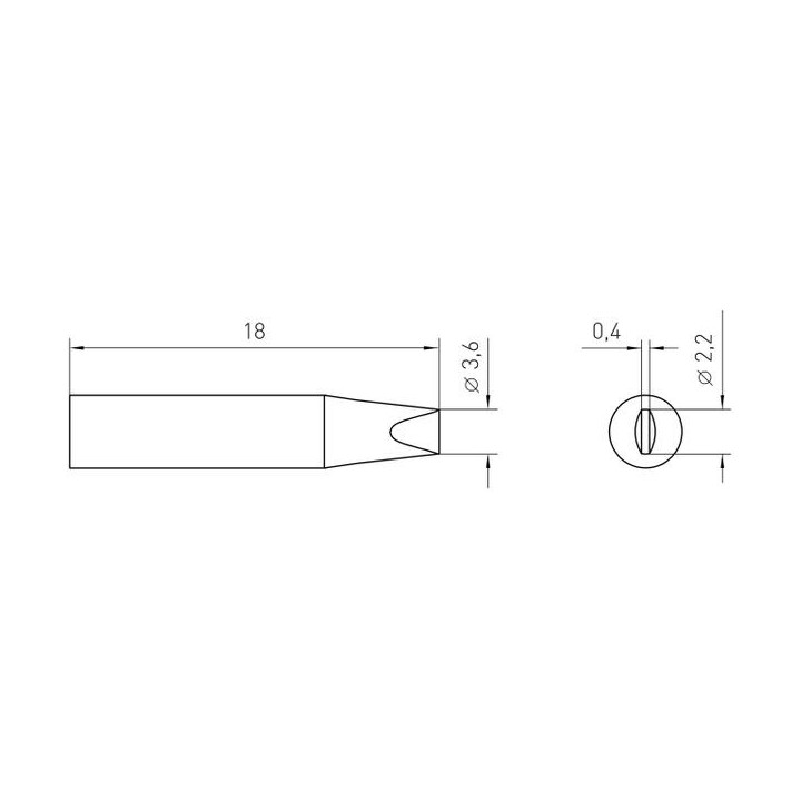 Weller Micro Lötspitze RTM 022 S MS meißelförmig, 2,2 x 0,4 mm, MIL SPEC