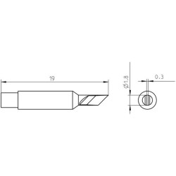 Weller Micro Lötspitze RTM 025 K MS, messerförmig, 2,5 mm