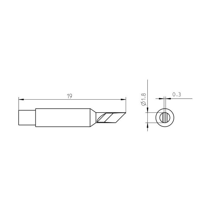 Weller Micro Lötspitze RTM 025 K MS, messerförmig, 2,5 mm